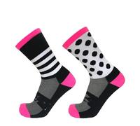 GMDNS Chaussettes Classiques Homme Calcetines Ciclismo Hombre Chaussettes Cyclistes Rayées À Pois Multicolore Racing Running Confortable Et Respirant Noir