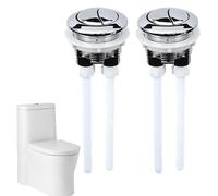 GMDP Lot de 2 bouton chasse d'eau wc de 48 mm, double chasse d'eau, compatible avec les toilettes avec un diamètre de trou de plafond de 37 à 44 mm