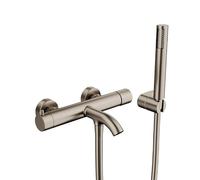 GME Robinet de baignoire et douche avec douche à main et flexible Hélios | Robinet de baignoire et de douche pour remplir la baignoire et vous rincer avec la douche à main, avec flexible et support