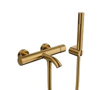 GME Robinet de baignoire et douche avec douche à main et flexible Hélios | Robinet de baignoire et de douche pour remplir la baignoire et vous rincer avec la douche à main, avec flexible et support