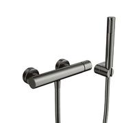 GME Robinet de douche avec douche à main, flexible et support | HELIOS | Robinet de douche avec poignée, flexible et support inclus pour rénover votre salle de bain et diriger l'eau pendant le