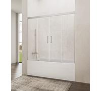 GME Spazio Paroi de baignoire avec 2 lames fixes + 2 lames coulissantes Transparent Plage d'installation 162-172 cm