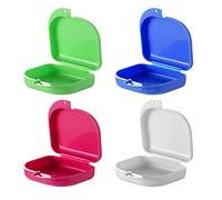 GmeDhc Boite Appareil Dentaire, 4 Pièces Boite a Dentier Enfant Orthodontie, Boite Gouttiere Dentaire, Petit Etui de Rangement pour Prothèse Dentaire, Boîte de Protège Dents