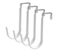 Gments Lot de 4 crochets de porte simples de 3,5 cm en acier inoxydable avec surface en caoutchouc anti-rayures pour suspendre des vêtements, guirlande de débutants, blanc