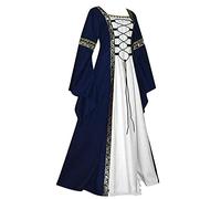 GMGM 2023 Robe Femme Médiévale Renaissance Robes Grandes Tailles Médiévale Rétro Manches Trompette Reine Victorienne Gothique Robe Maxi Carnaval Halloween Fête Femmes Cosplay Carnaval Victorien