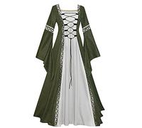 GMGM 2023 Robe Femme Médiévale Renaissance Robes Grandes Tailles Médiévale Rétro Manches Trompette Reine Victorienne Gothique Robe Maxi Carnaval Halloween Fête Femmes Cosplay Carnaval Victorien