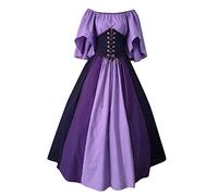 GMGM 2023 Robe rétro médiévale Femme avec Manches Trompette Robe Reine Femme Victorienne médiévale Renaissance Gothique Maxi Carnaval Halloween Cosplay Grandes Tailles fête Princesse Costume Longue