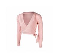 GMGQJST Cache Coeur Danse Classique Fille Vêtements de Danse de Ballet en Coton Rose Violet for Adultes, Manches Longues, Haut de Danse de Ballet for Filles(Pink,S)