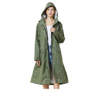 GMGQJST Poncho Pluie ImperméAble Long Raincoat For Men And Women, Raincoat, Water-Repellent, Poncho Coat(Green,L)