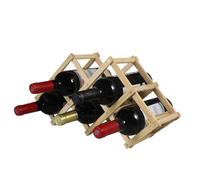 GMGQJST Range Bouteille Porte-Bouteilles de vin Pliable en Bois, étagères à vin Naturelles autonomes for Garde-Manger, 5 emplacements for 6 Bouteilles de vin
