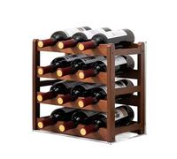 GMGQJST Range Bouteille Support de Bar et d'armoires à vin en Bois Massif, Cube de Rangement empilable, Plateau de Table for Champagne, décoration d'intérieur(4 Layers 12 Bottles)