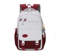 GMGQJST Sac A Dos Scolaire Sac à dos de lycée à la mode, cartable de Style collégial for lycéens, cartable de grande capacité(Burgundy)