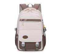 GMGQJST Sac A Dos Scolaire Sac à dos de lycée à la mode, cartable de Style collégial for lycéens, cartable de grande capacité(Dark Brown)