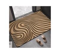 GMGQJST Tapis AntidéRapant Tapis de Sol d'entrée antidérapant Absorbant l'eau Moderne et Minimaliste for Porte d'entrée, Couloir, Salon, Cuisine(Swirl-Khaki,40x60CM)