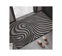GMGQJST Tapis AntidéRapant Tapis de Sol d'entrée antidérapant Absorbant l'eau Moderne et Minimaliste for Porte d'entrée, Couloir, Salon, Cuisine(Swirl-Dark Gray,40x60CM)