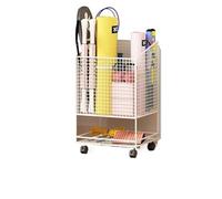 GMGQJST Tapis Yoga Support Panier de Rangement for Tapis de Yoga avec haltères et roulettes for équipement de Fitness et de Sport Domestique(White-60cm)