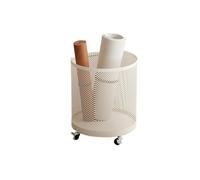 GMGQJST Tapis Yoga Support Panier de Tapis de Yoga Minimaliste Moderne en Fer Creux, Support de Rangement for équipement de Fitness, étagère d'organisation, Seau à poulie Mobile(Milk Tea Color)
