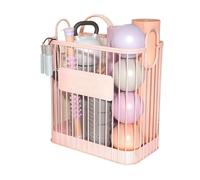 GMGQJST Tapis Yoga Support Panier en métal for Organisateur d'équipement de Fitness for Tapis de Yoga et équipement de Badminton Rangement élégant for la Maison(Gentle Pink - Large)
