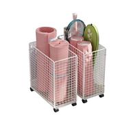 GMGQJST Tapis Yoga Support Tube de Rangement for Tapis de Yoga, Rangement de Fitness à roulettes, équipement de Sport Bleu, équipement, Outils, Objets de Rangement, étagères ménagères(Style D-White)