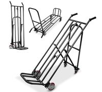 Gmhriving Chariot à Main Pliant 3-en-1 500kg, Roues Universelles Verrouillables, Métal Robuste, Poignée Réglable, Chariot à Plateforme 4 Roues pour Entrepôt, Déménagement