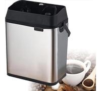 GmhXylophyte Machine De Nettoyage De Porte-Filtre éLectrique, BoîTe De Frappe, Machine De Nettoyage De Porte-Filtre Automatique Commerciale, avec 2 Grattoirs Silver