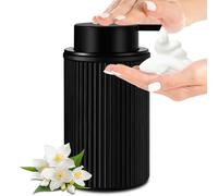 Gmisun Distributeur Savon Noir Mat, 15oz/400ml Rechargeable Distributeur Liquide Vaisselle avec Pompe, Distributeur Savon Mousse de Bain, Distributeur Savon Liquide pour de Cuisine- Lot de 1