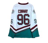 Gmjay Charlie Conway Maillot de Hockey sur Glace Mighty Ducks # 96 Film Hockey Lettres Cousues Blancs Chiffres S-XXXL,XXXL