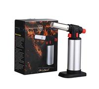 Gmjay Flamme Réglable Plus Légère de Coupe Vent de Métal de Cuisine de Butane de Chalumeau Appropriée Au BBQ/Extérieur/Soudure/Camping/Faisant Cuire Au Four,Red