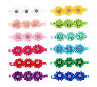 GMJGCIRVC 12pcs collier de fleurs en strass pour chatons et chiots cravates pour les mariages et usures quotidiennes pour les séances photo et occasions spéciales