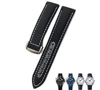 GMJGCIRVC 19mm 20mm Woven Nylon Watch Strap Black Blue Deployment Buckle Leather Watch Bands For Omega AT150 AQUA TERRA