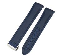 GMJGCIRVC 21 mm 22 mm extrémité incurvée Bleu Red tissu haute densité Nylon Rubber Watch Band 19 mm 20 mm For Omega 300 Planet Ocean AT150 STRAP