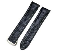 GMJGCIRVC 21 mm 22 mm extrémité incurvée Bleu Red tissu haute densité Nylon Rubber Watch Band 19 mm 20 mm For Omega 300 Planet Ocean AT150 STRAP