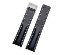GMJGCIRVC 22mm 24mm Genuine Leather Strap Watch Band For Breitling mens watch cow leather bracelet with Deployment buckle