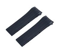 GMJGCIRVC 22mm Soft Rubber Silicone Watch Band Ocean Star Calibre 80 Folding Slider Buckle Watchband for Strap Series Accessories (Color : Blue, Size : with Silver Buckle)