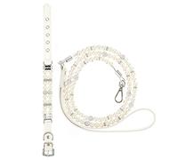 GMJGCIRVC 2pcs Collier de perles pour chiens et laisse Set Advable Pet Venture en acier Fil Firé pour les chats et les chiens pour la marche et l'entraînement