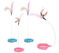 GMJGCIRVC 4pcs Cat Col Coll Toys Toys Bell Plaything interactif Portable pour Chatons et Chats Matières de sécurité pour Le Plaisir intérieur et extérieur