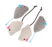 GMJGCIRVC 4pcs Catnip Mouse for Cats Interactive Mice Shape Kitten pour Le Jeu intérieur Fun Anim Resistant Engageant Les Fournitures pour Animaux de Compagnie Gris et léger