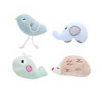 GMJGCIRVC 4pcs Catnip Peth Pet pour chats CHATS CHAME INTERACTIVE CARIRE RÉSISTANT ANIMAL ELEPHANT ELEPHANT HEDEDHOG encourage le jeu et l'activité saine