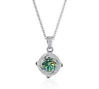 GMJGCIRVC Accessoires 1 D Couleur Bleu Rose Vert Moissanite Pendentif Colliers pour Femmes Collier de Diamants pour Femmes - Anniversaire de la Saint-Valentin