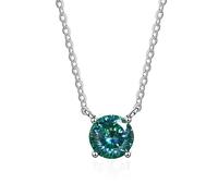 GMJGCIRVC Accessoires 1ct Moissanite collier pour femmes rouge/bleu/vert diamant colliers D couleur Moissanite pendentif collier pour femmes
