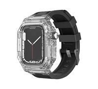 GMJGCIRVC Band de montre en caoutchouc Kit de modification du boîtier de montre transparent ， pour 8 7 45 mm 41mm 6 SE 5 44 mm 40 mm MOYEN MOYABLE ET REMPLACER BRACEAUX DE STRAPE DE MONTRATION