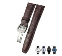 GMJGCIRVC Bande de montée en cuir authentique de 20 mm 21 mm 22 mm 22 mm adaptée pour le pilote IWC POLOT PORTUGAIS BRORN BLUE ALLIGATEUR STRAPE GRAIN