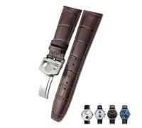 GMJGCIRVC Bande de montée en cuir authentique de 20 mm 21 mm 22 mm 22 mm adaptée pour le pilote IWC POLOT PORTUGAIS BRORN BLUE ALLIGATEUR STRAPE GRAIN