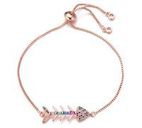 GMJGCIRVC Beau Multicolor Cubic Zirconia Fishbone For Women Girls Ajustement des bijoux de chaîne ajusté