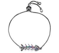 GMJGCIRVC Beau Multicolor Cubic Zirconia Fishbone For Women Girls Ajustement des bijoux de chaîne ajusté