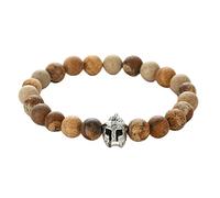 GMJGCIRVC Bracelet d'huile essentielle en pierre de lave, bracelet perlé de 8 mm avec des bracelets de perles étirés des femmes de la couronne 19cm