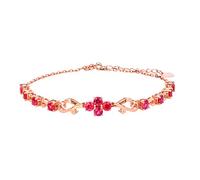 GMJGCIRVC Bracelet en saphir pour femmes, bracelet à ton or blanc avec saphir bleu et bracelet 17-19cm