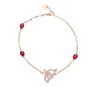 GMJGCIRVC Bracelet rubis rose doré, bracelet de ton or de karat pour les femmes avec un rubis rouge de 3,12 cm3 et un bracelet 17,5 cm