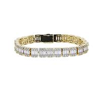 GMJGCIRVC Bracelets for Womens Women Jewelry 16cm 18cm 20cm 3 tailles Cumbic Zirconia Cluster Tennis Platinum plaqué 16 cm