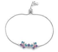 GMJGCIRVC Chaîne glissante pour femme avec double papillon et fleur en oxyde de zirconium, A, Standard, Standard